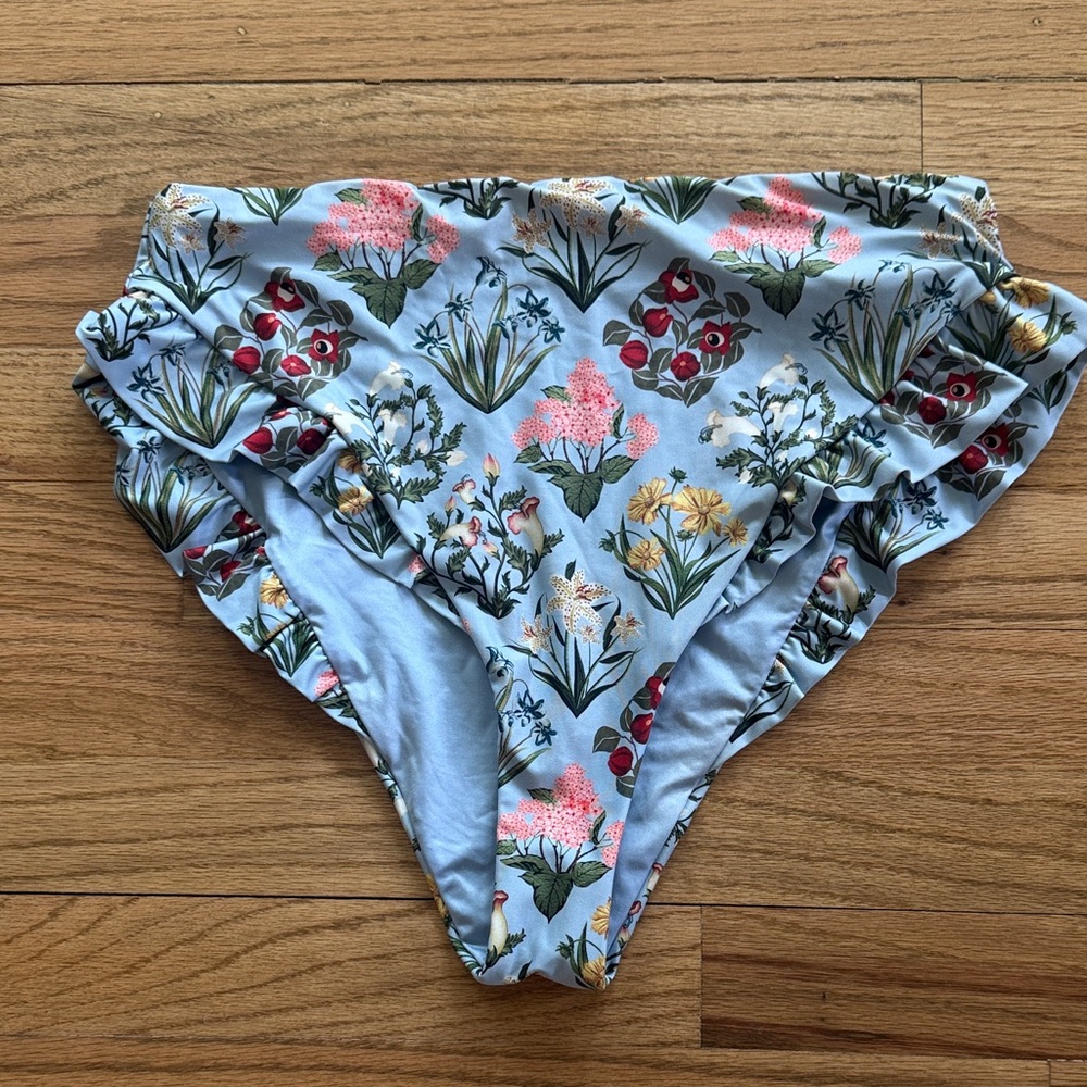 Agua by Agua Bendita Light Blue Floral Bikini Bottoms